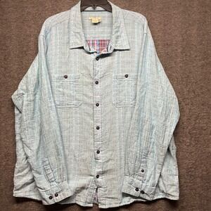 Carbon2Cobalt Men's XXL Button Down Shirt Blue Plaid‎ Long Sleeve Cotton Top